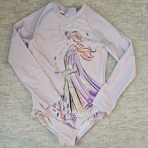 Hanna Andersson Kids Swim One Piece - Lavender with Princess Design